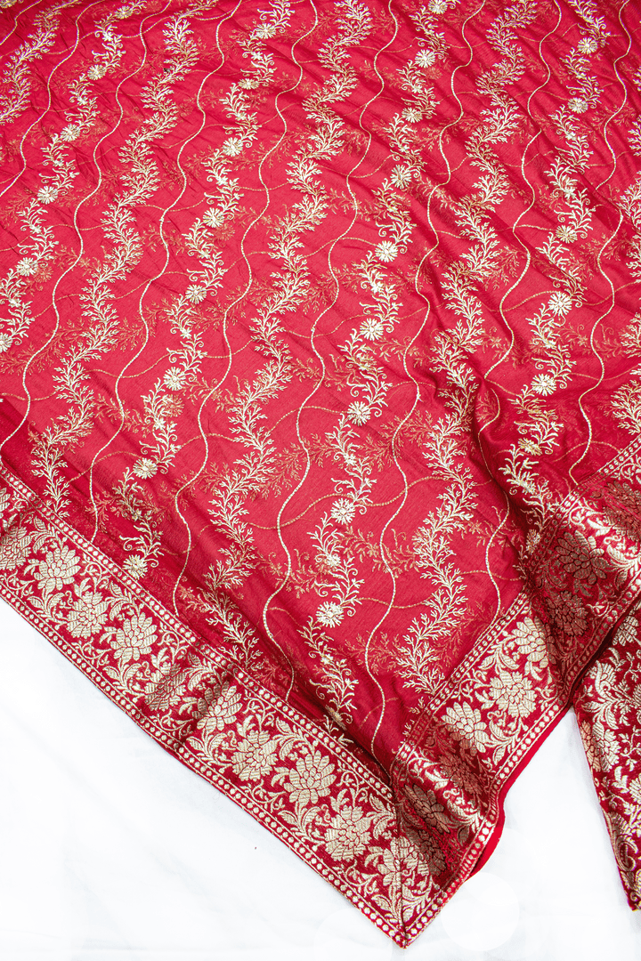 Heavy Kadhai Designer Maroon Kimkhab Silk Banarasi Gharara