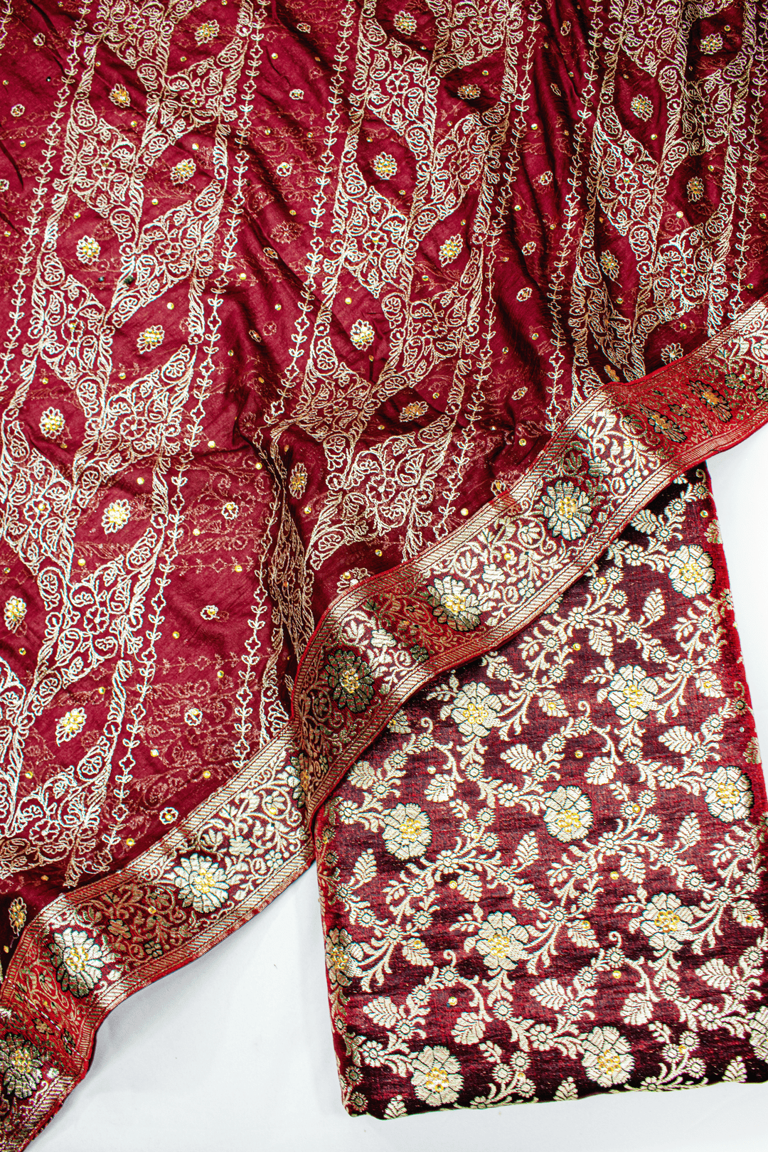 Plain Golden Designer Jaal Duppata Kimkhab Silk Banarasi Gharara