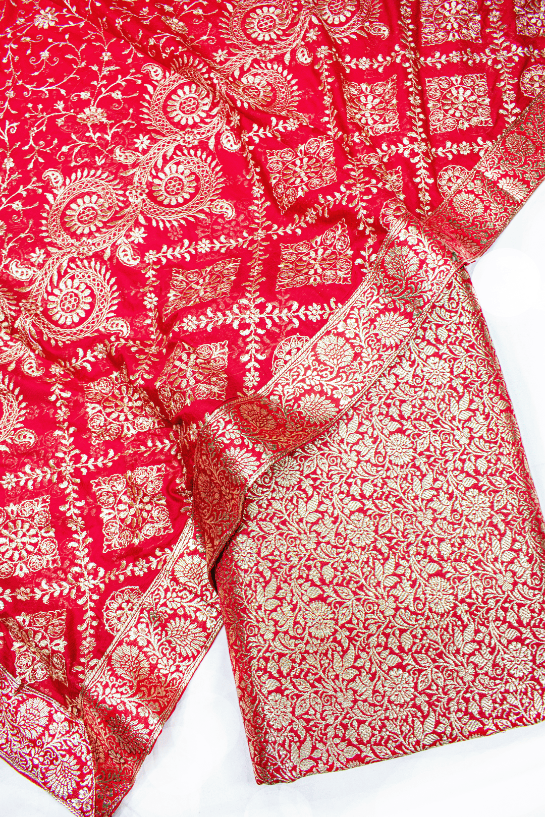 Latest Fancy Kadhai Designer Red Kimkhab Silk Banarasi Gharara