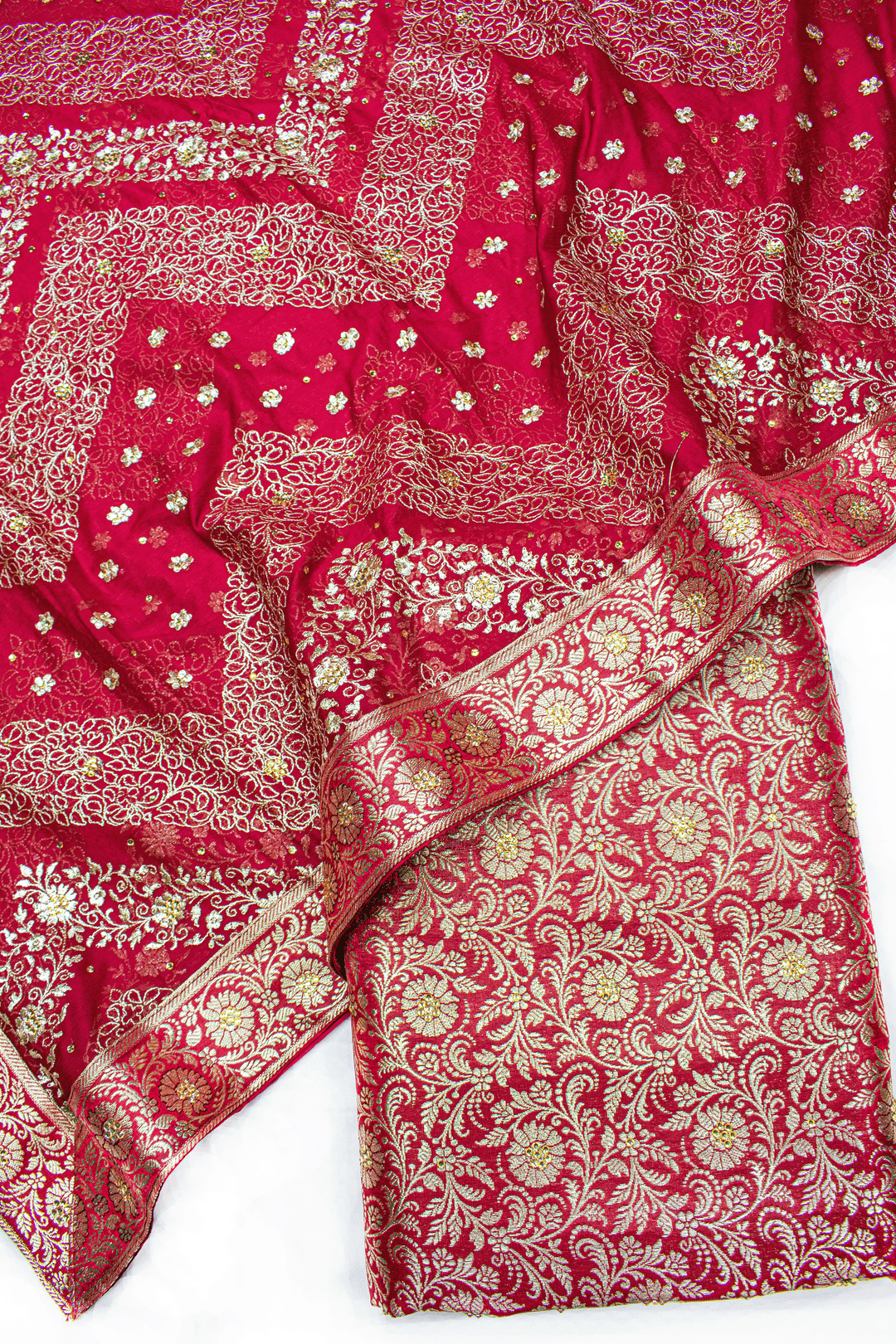 Maroon Stone Kimkhab Silk Banarasi Gharara With Trending Duppata