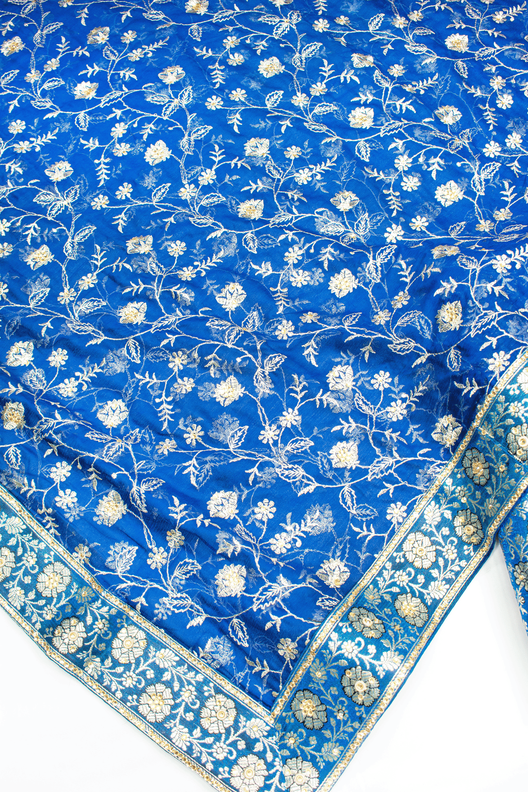 Fancy Heavy Design Blue Stone Kimkhab Silk Banarasi Gharara