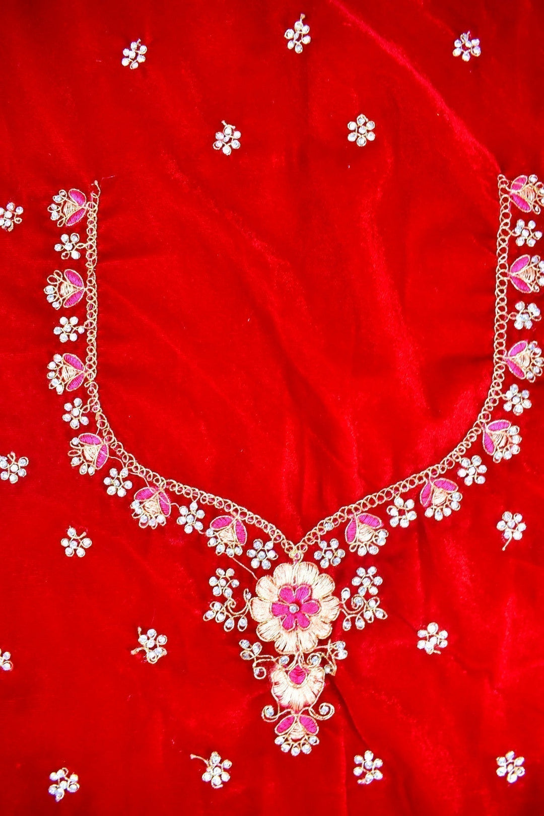 New Maroon Heavy Zarkan Lehnga With Multicolour Flower Work