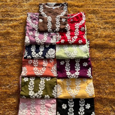 Handmade Chikankari Dresses & Lucknowi Embroidery Suits Online | Suratsilkhouse