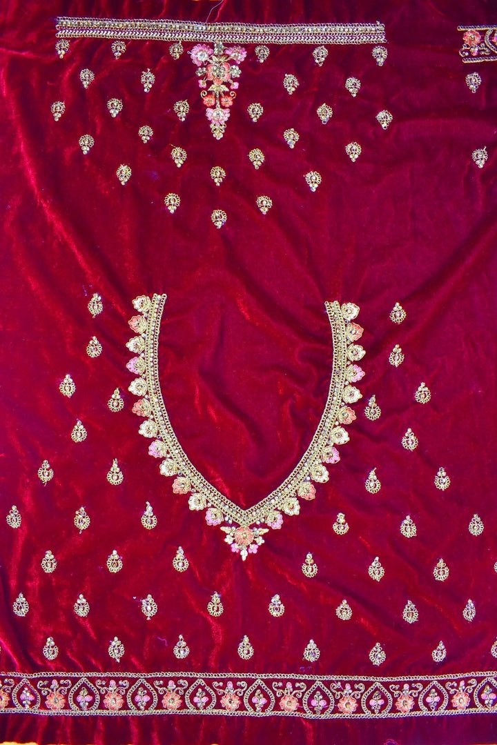 Maroon Special Rajasthani Lehnga With Heavy Zarkan Work