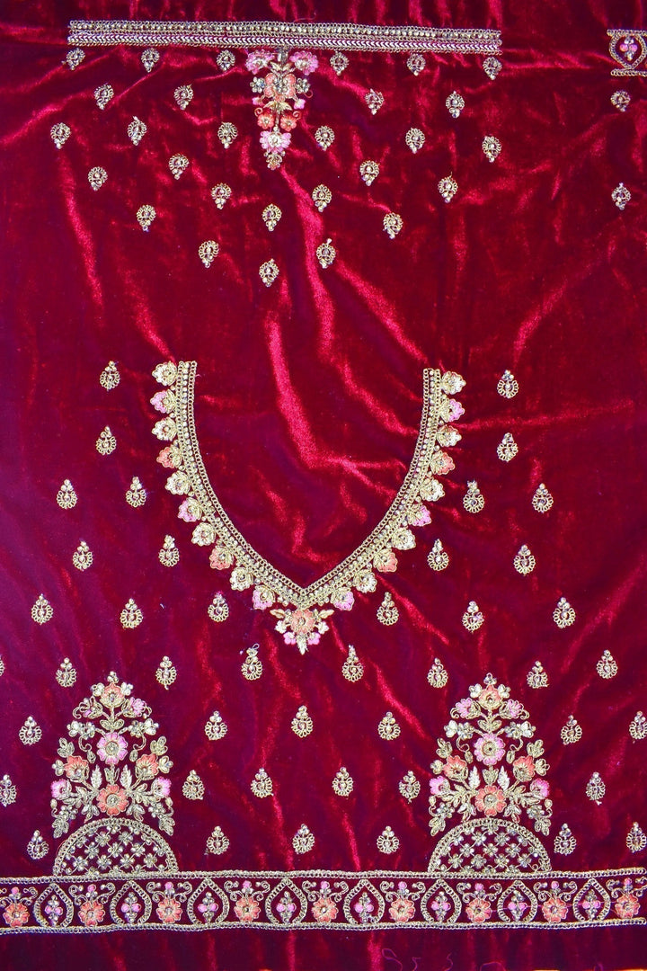 Maroon Special Rajasthani Lehnga With Heavy Zarkan Work