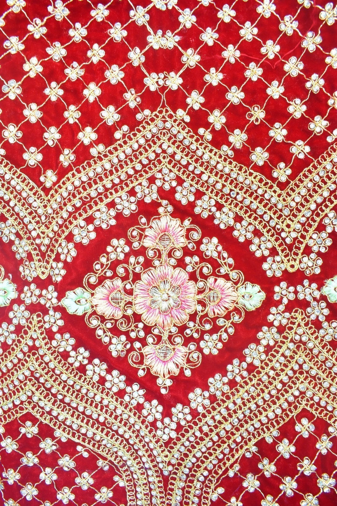 New Maroon Heavy Zarkan Lehnga With Multicolour Flower Work